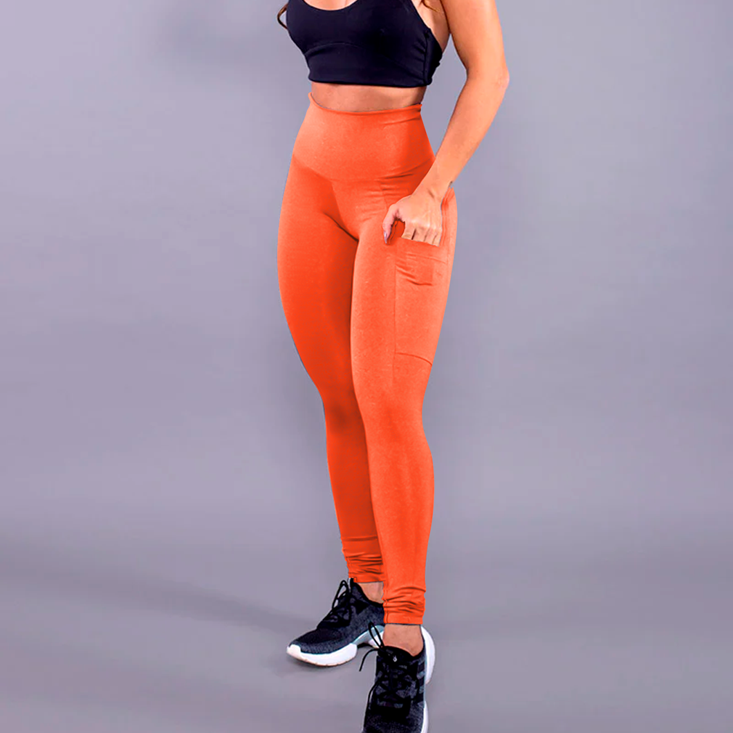 Legging Push-up Pocket Laranja